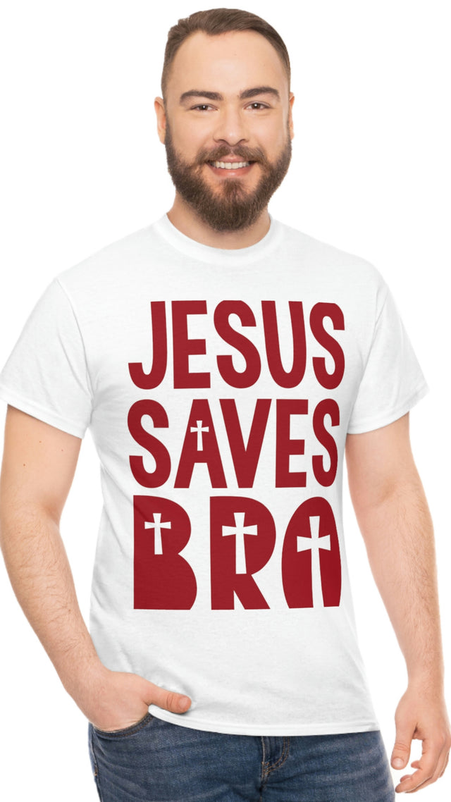 Jesus Saves Bro Heavy Cotton Tee