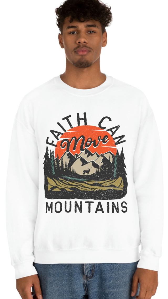Faith Can Move Mountains - Christian Crewneck Sweatshirt